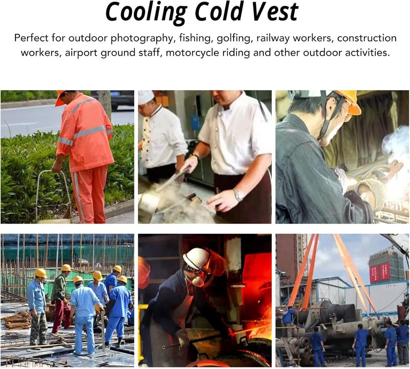 woobles Ice Vest, Adjustable Tightness Durable Chinlon Ice Vest, Nylon Heat Relief Cooling Cold Vest for Men Summer Swelling - Image 4